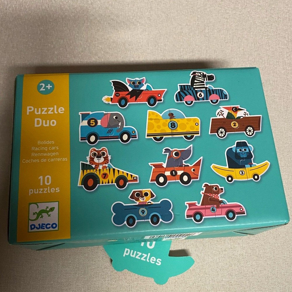 Djeco Puzzle Duo 10 Racing Car Puzzles